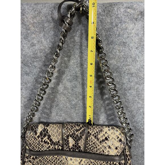Brighton Women’s Snake Embossed Leather Handbag Single Shoulder Chain - Picture 8 of 14